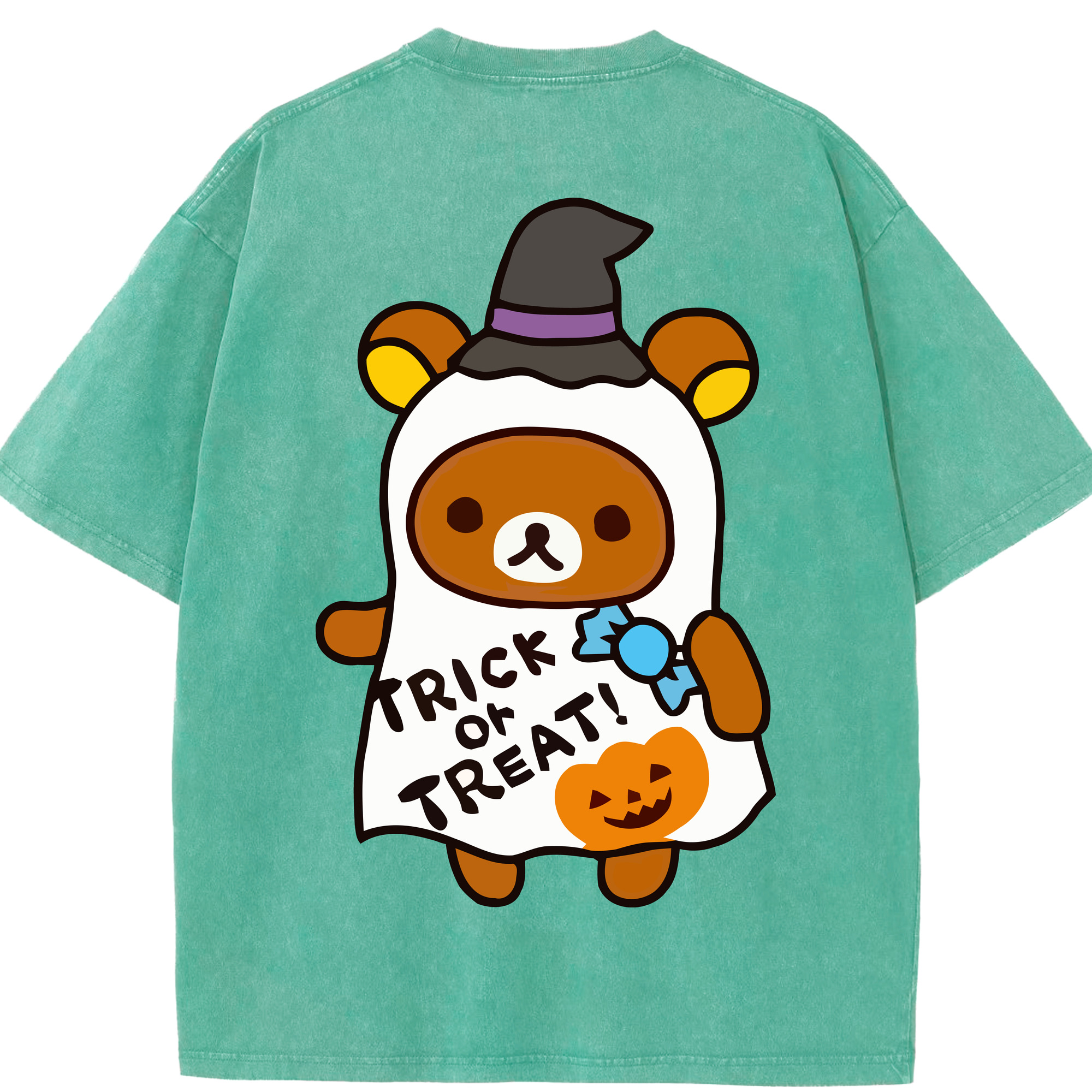 （画像用） リラックマ リラックマ キイロイトリ Rilakkuma Korilakkuma Kiiroitori 綿100% ヴィンテージ風 半袖Tシャツ（背面プリント）